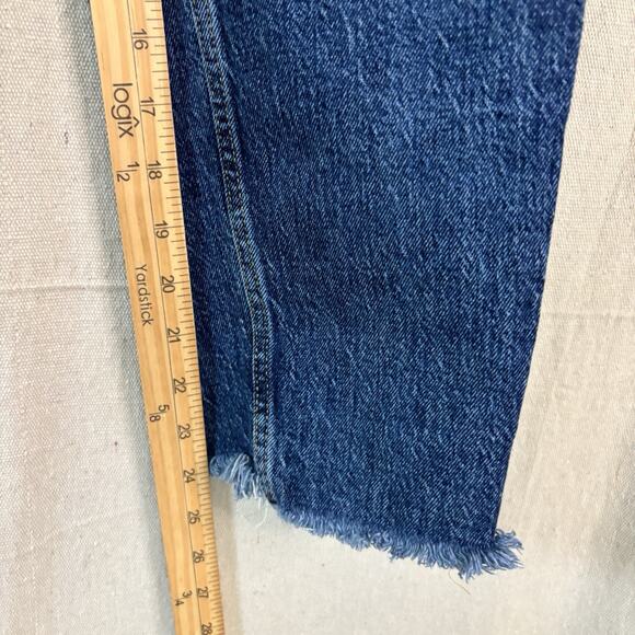 Guess Womens Preppy Hipster High Rise Cropped Mom Denim Jeans Size 27 Frayed Hem - Picture 6 of 9